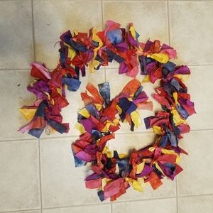 Rainbow Rag Garland 5' - Ice Dyed Fabrics